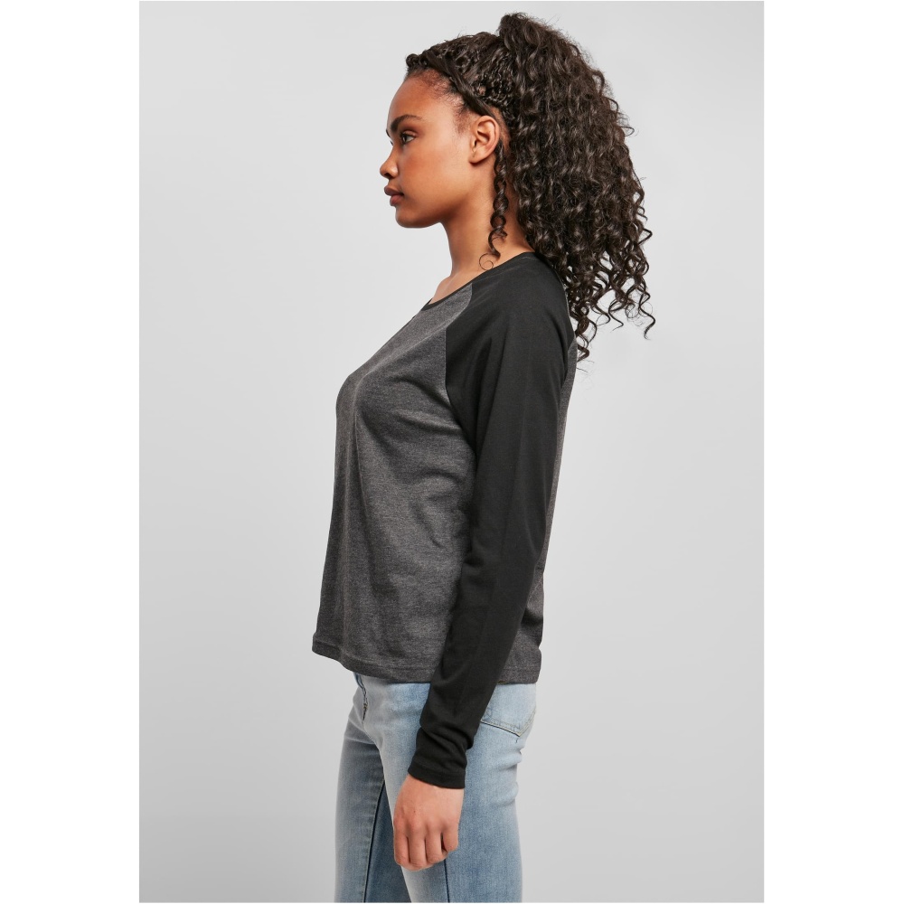 Urban Classics - Contrast Raglan Longsleeve top - Grey/Black